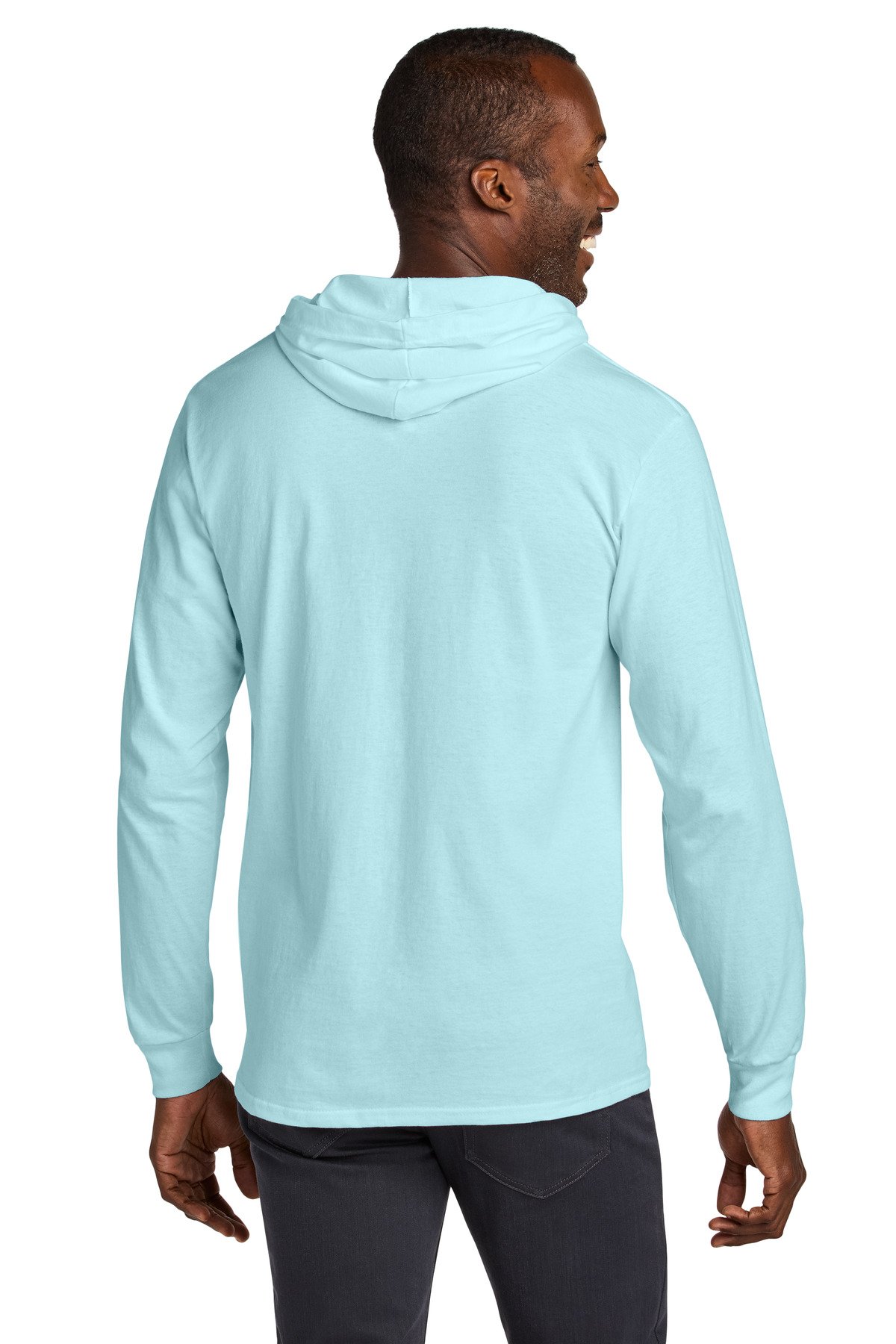 Jerzees Classics Unisex Cotton Long Sleeve Hooded T-Shirt 363LH - Image 2