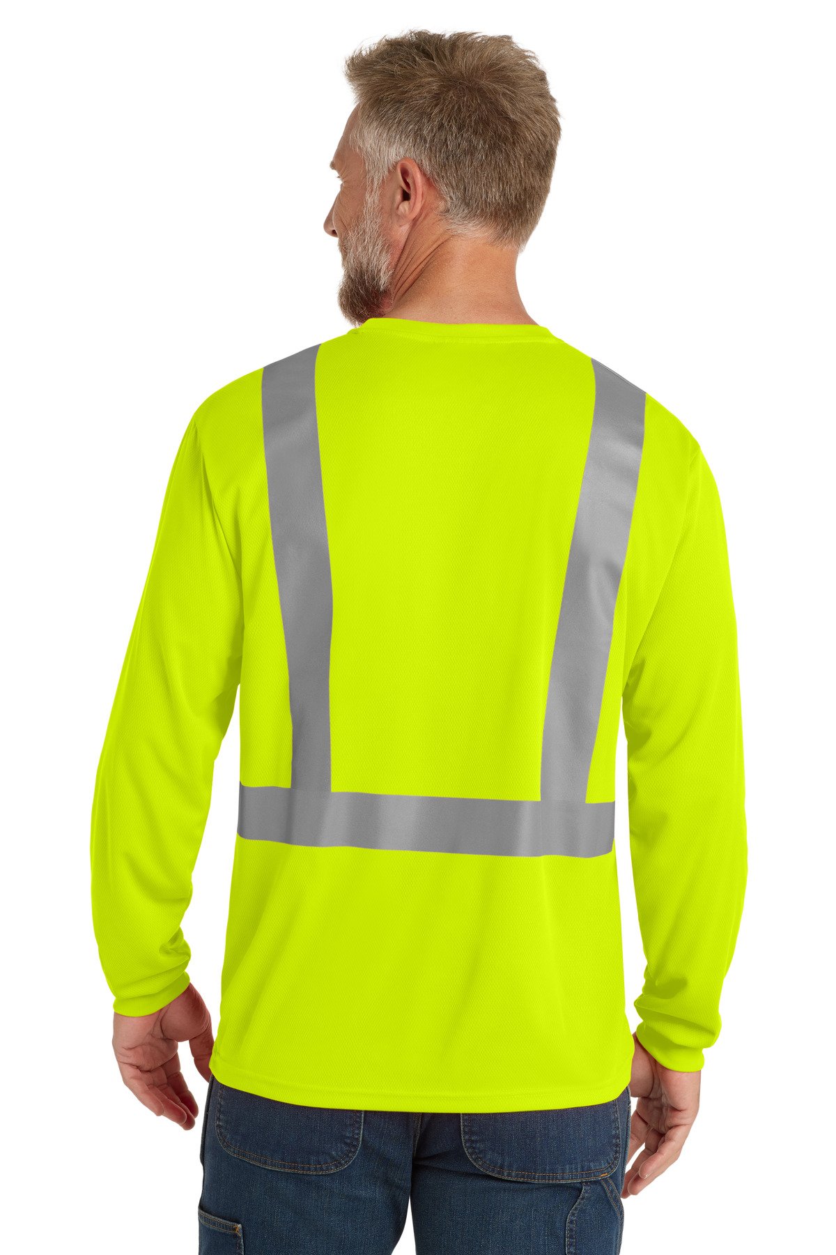 CornerStone ® ANSI 107 Class 2 Mesh Long Sleeve Tee. CS201 - Image 2