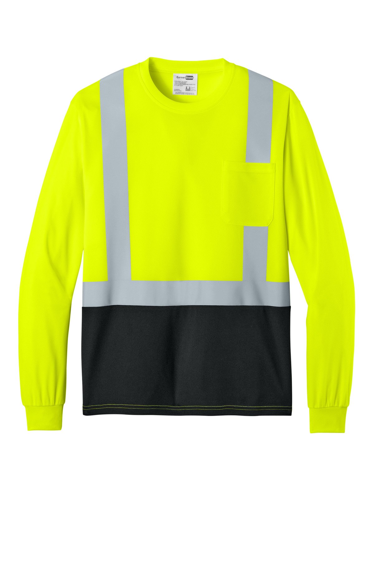 CornerStone ® ANSI 107 Class 2 Long Sleeve Mesh Blocked Tee CS207 - Image 3