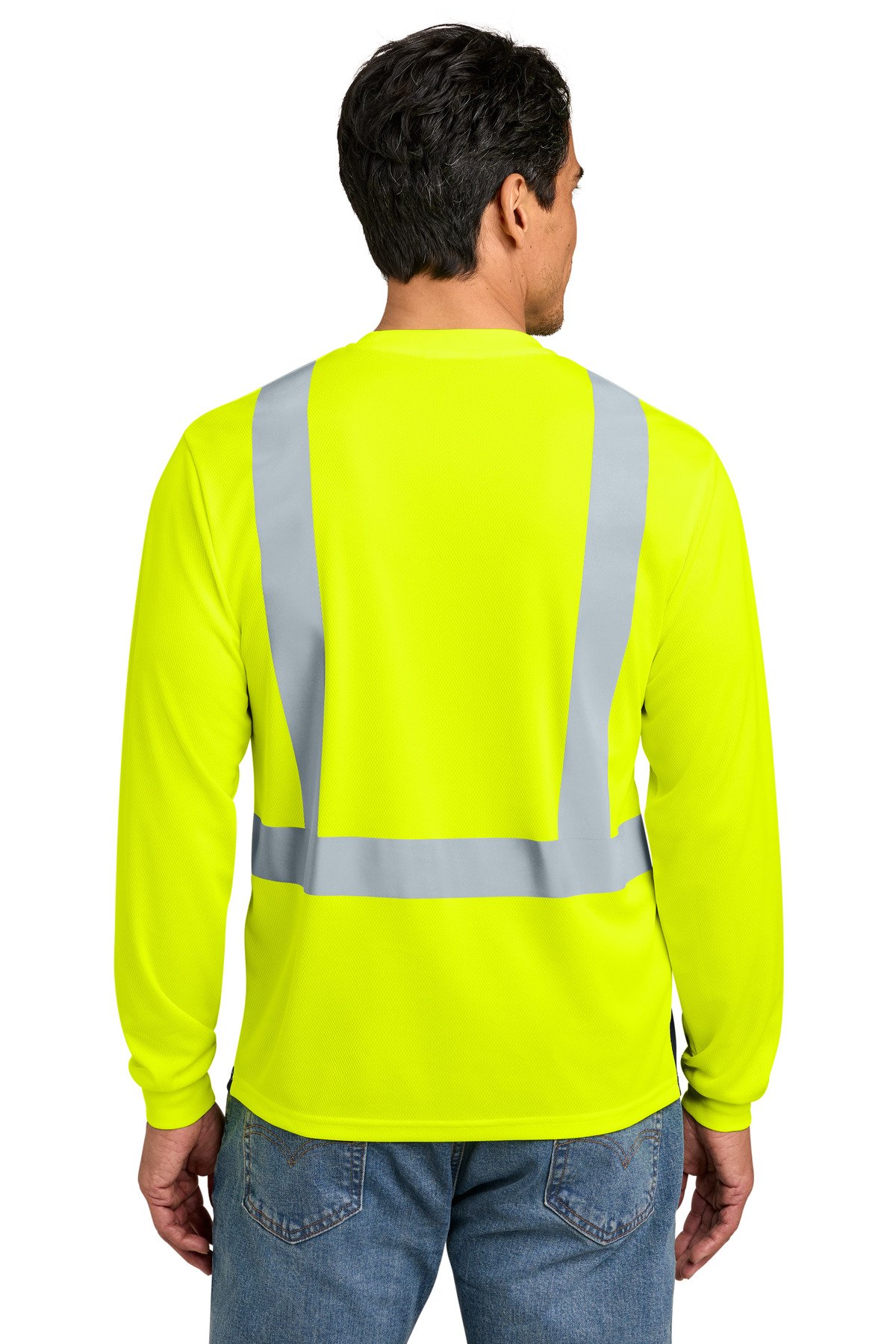 CornerStone ® ANSI 107 Class 2 Long Sleeve Mesh Blocked Tee CS207 - Image 2