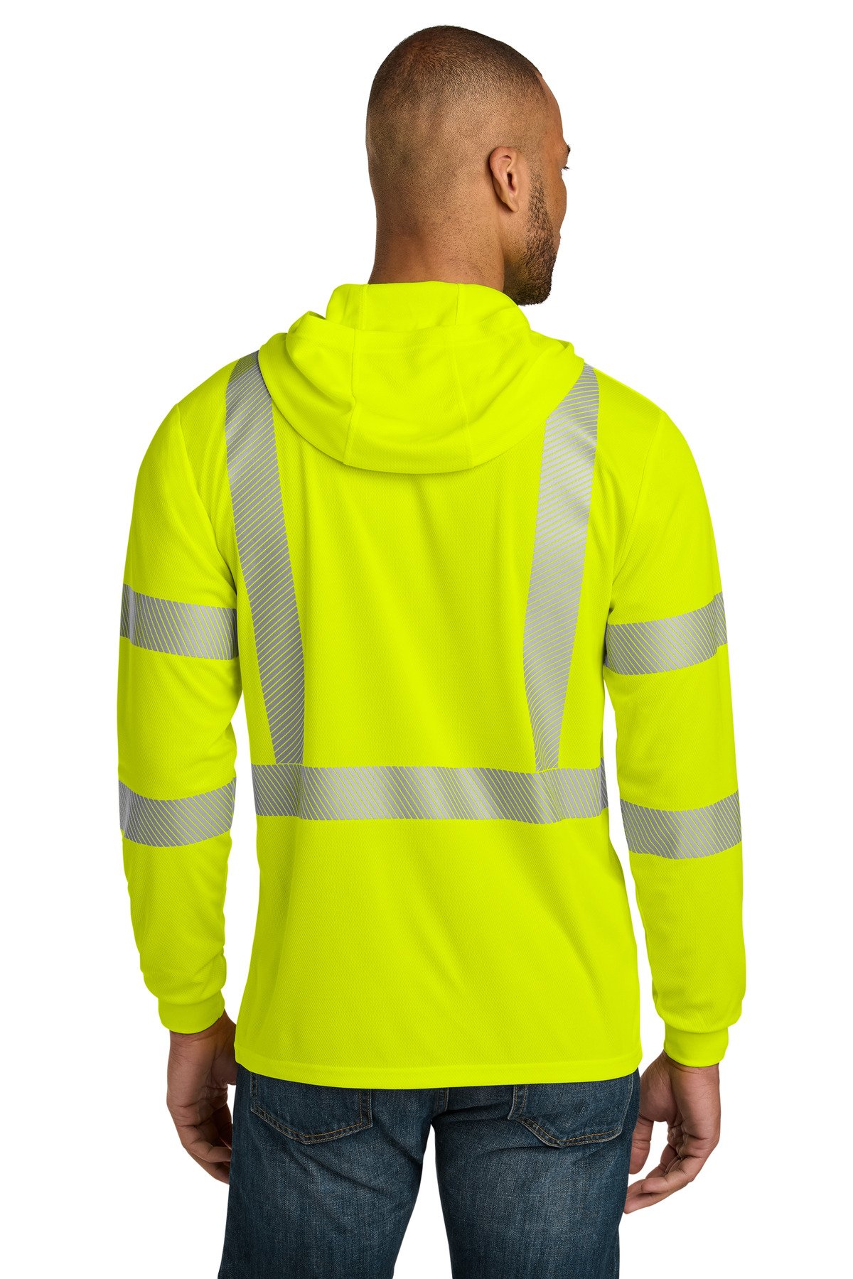 CornerStone ® ANSI 107 Class 3 Long Sleeve Segmented Tape Hooded Tee CS208 - Image 2