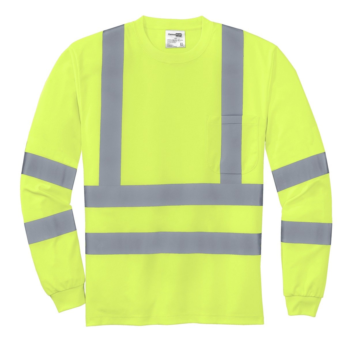 CornerStone ® - ANSI 107 Class 3 Long Sleeve Snag-Resistant Reflective T-Shirt. CS409 - Image 3
