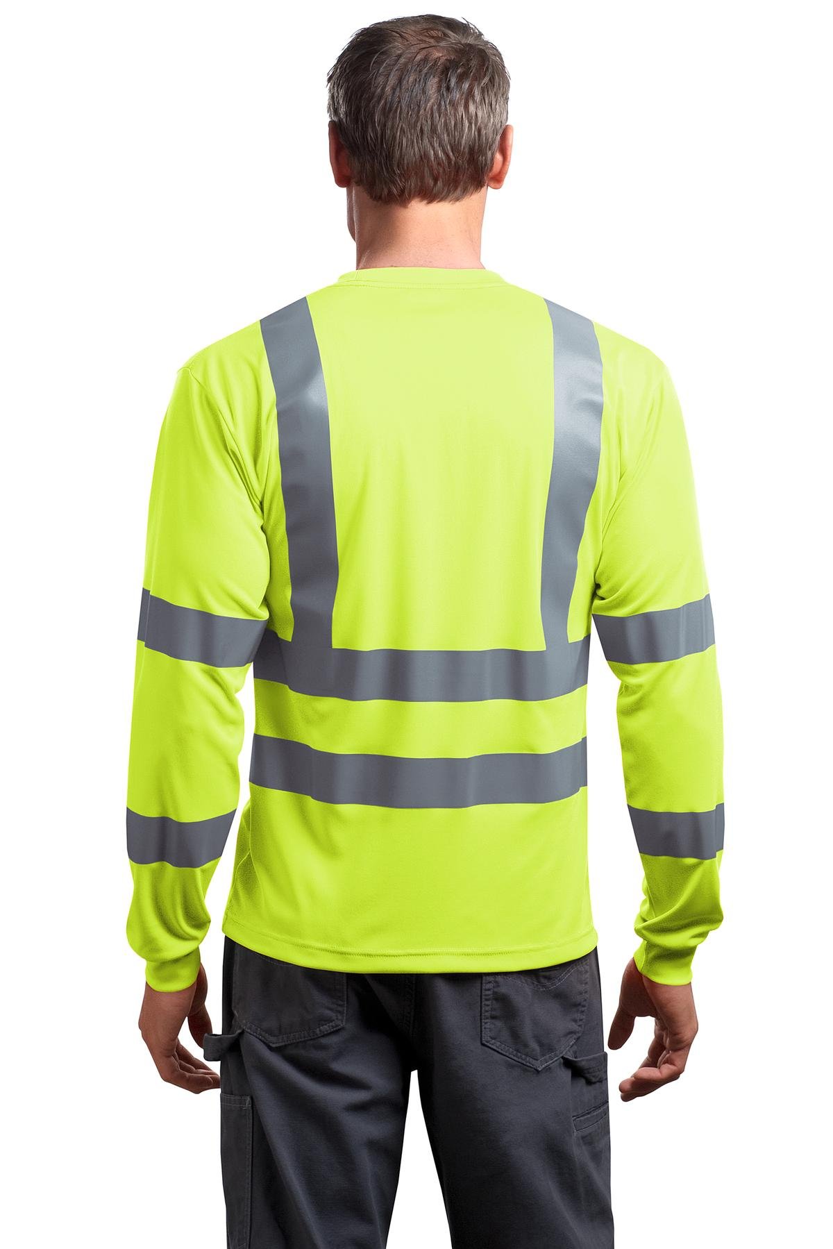CornerStone ® - ANSI 107 Class 3 Long Sleeve Snag-Resistant Reflective T-Shirt. CS409 - Image 2