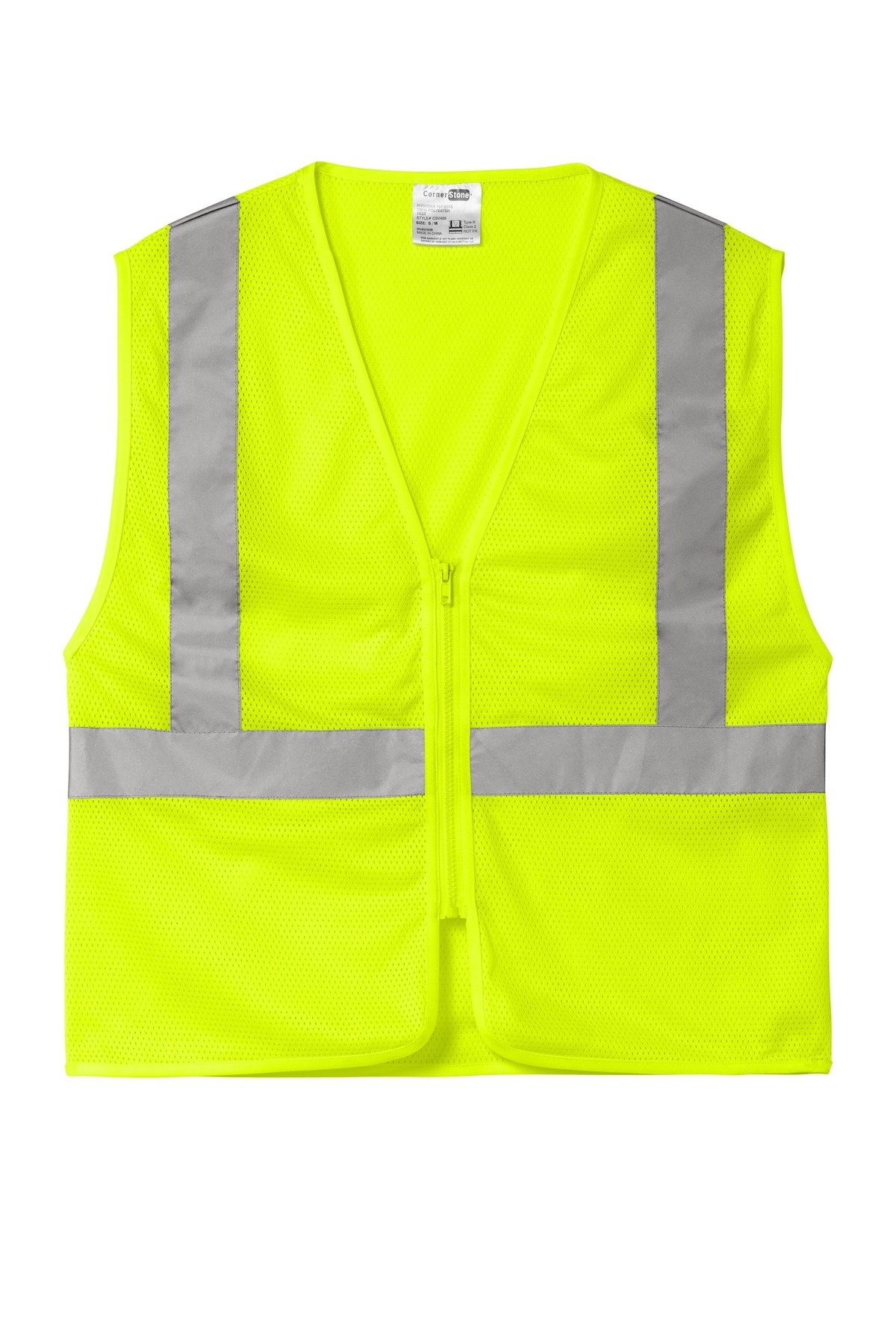 CornerStone ® ANSI 107 Class 2 Economy Mesh Zippered Vest. CSV101 - Image 3