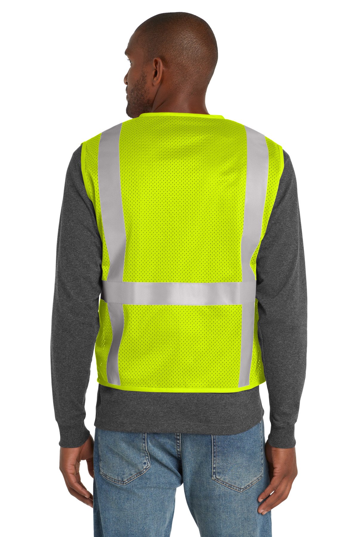 CornerStone ® ANSI 107 Class 2 Mesh Six-Pocket Zippered Vest. CSV104 - Image 2