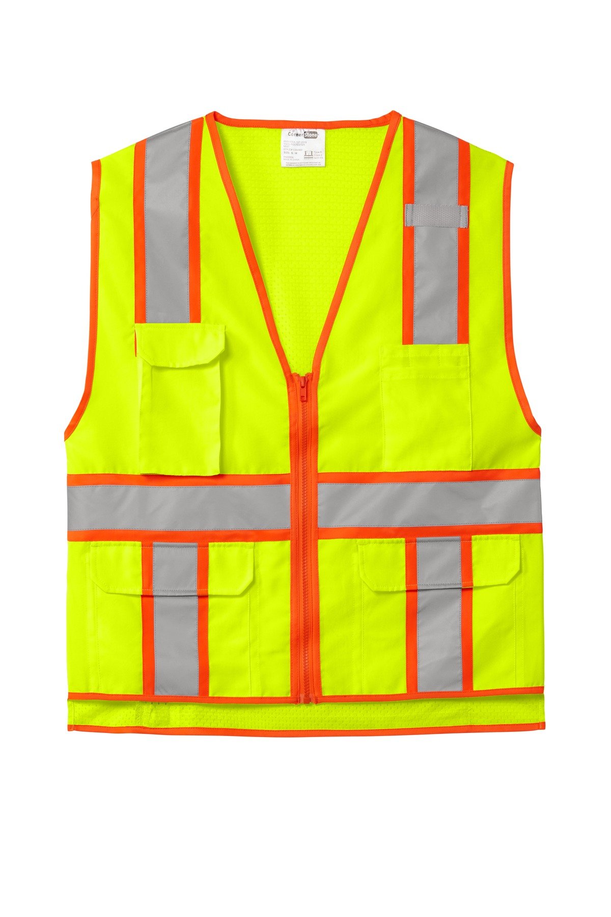 CornerStone ® ANSI 107 Class 2 Surveyor Zippered Two-Tone Vest. CSV105 - Image 3