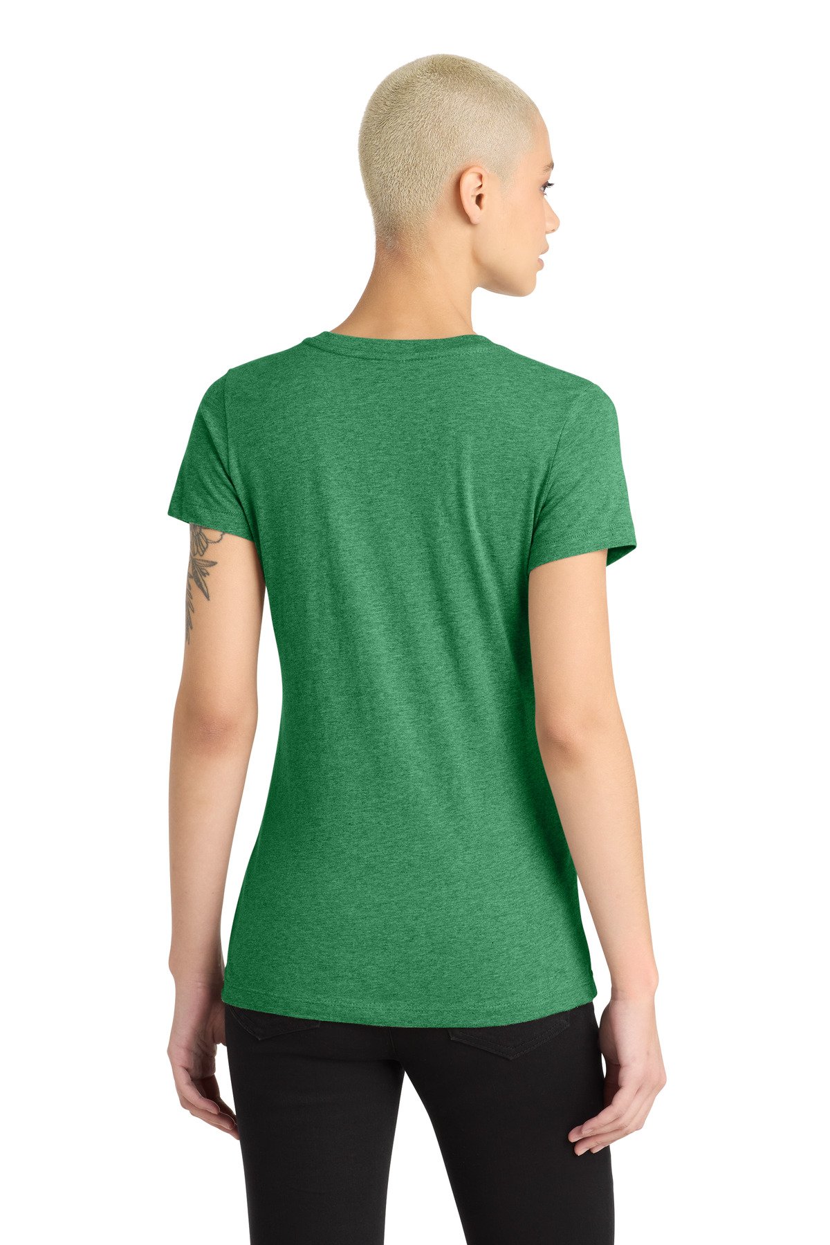 District ® Women's Perfect Blend ® CVC V-Neck Tee. DM1190L - Image 2