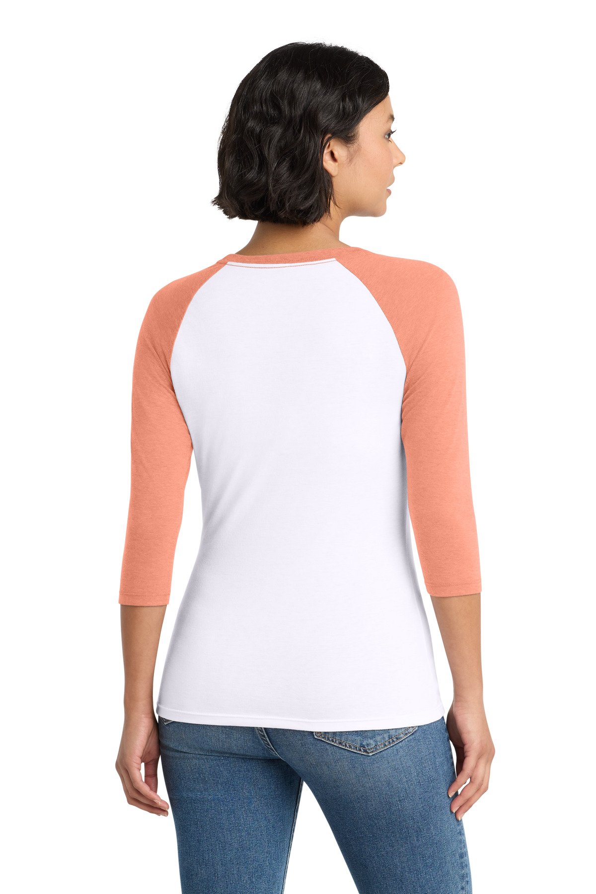 District ® Women's Perfect Tri ® 3/4-Sleeve Raglan. DM136L - Image 2