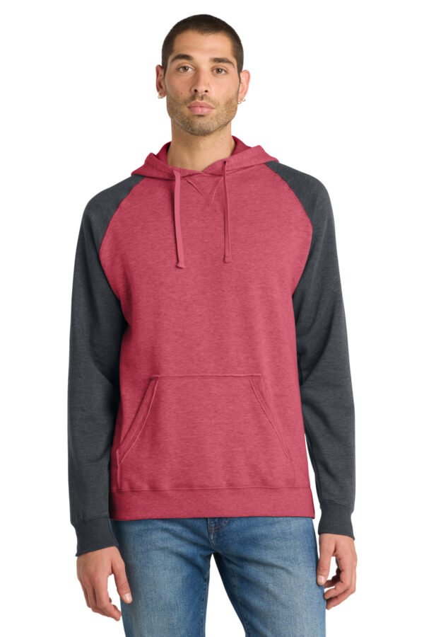 District ®  Young Mens Lightweight Fleece Raglan Hoodie.  DT196