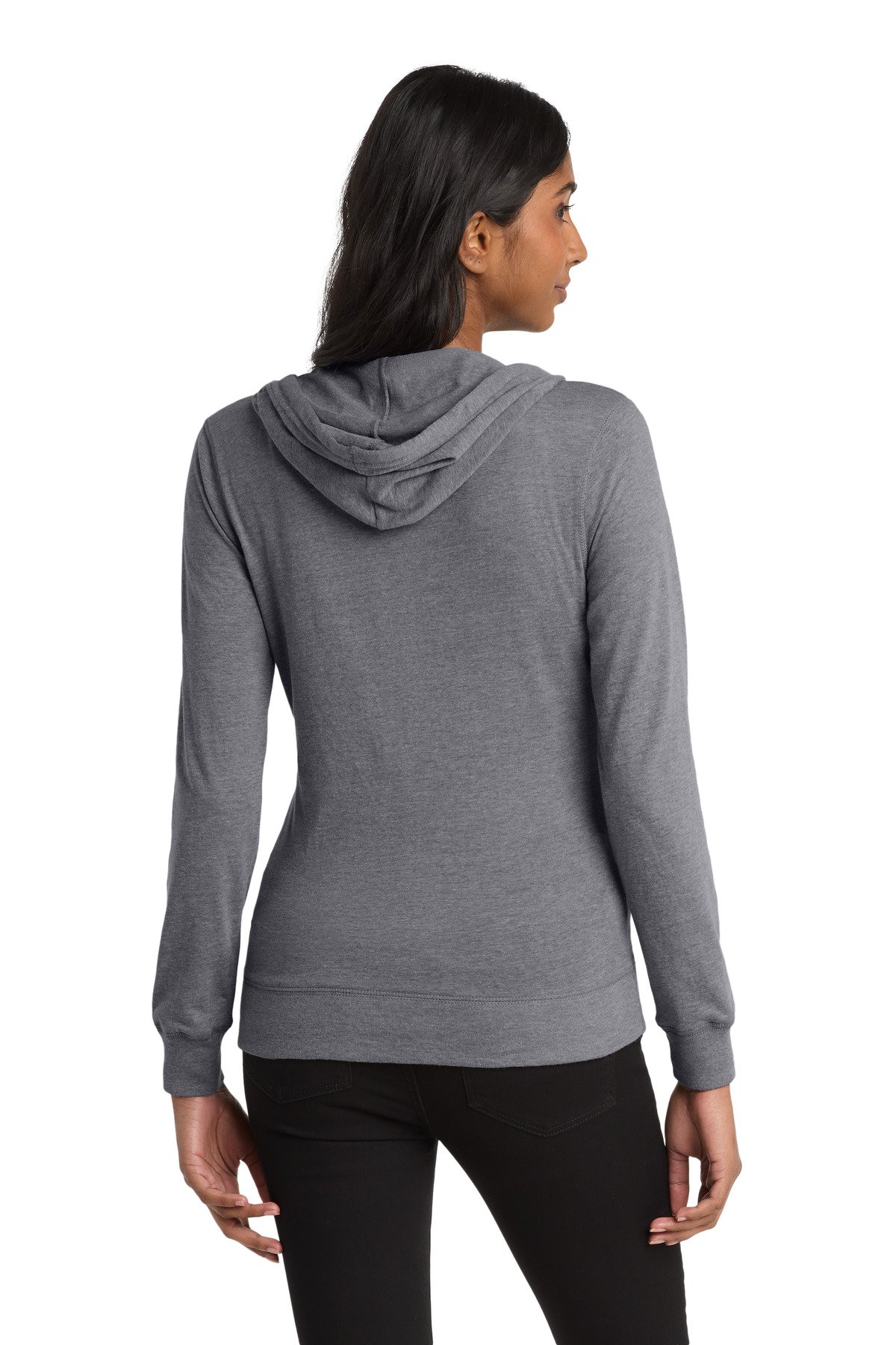 District ® Women's Fitted Jersey Full-Zip Hoodie. DT2100 - Image 2
