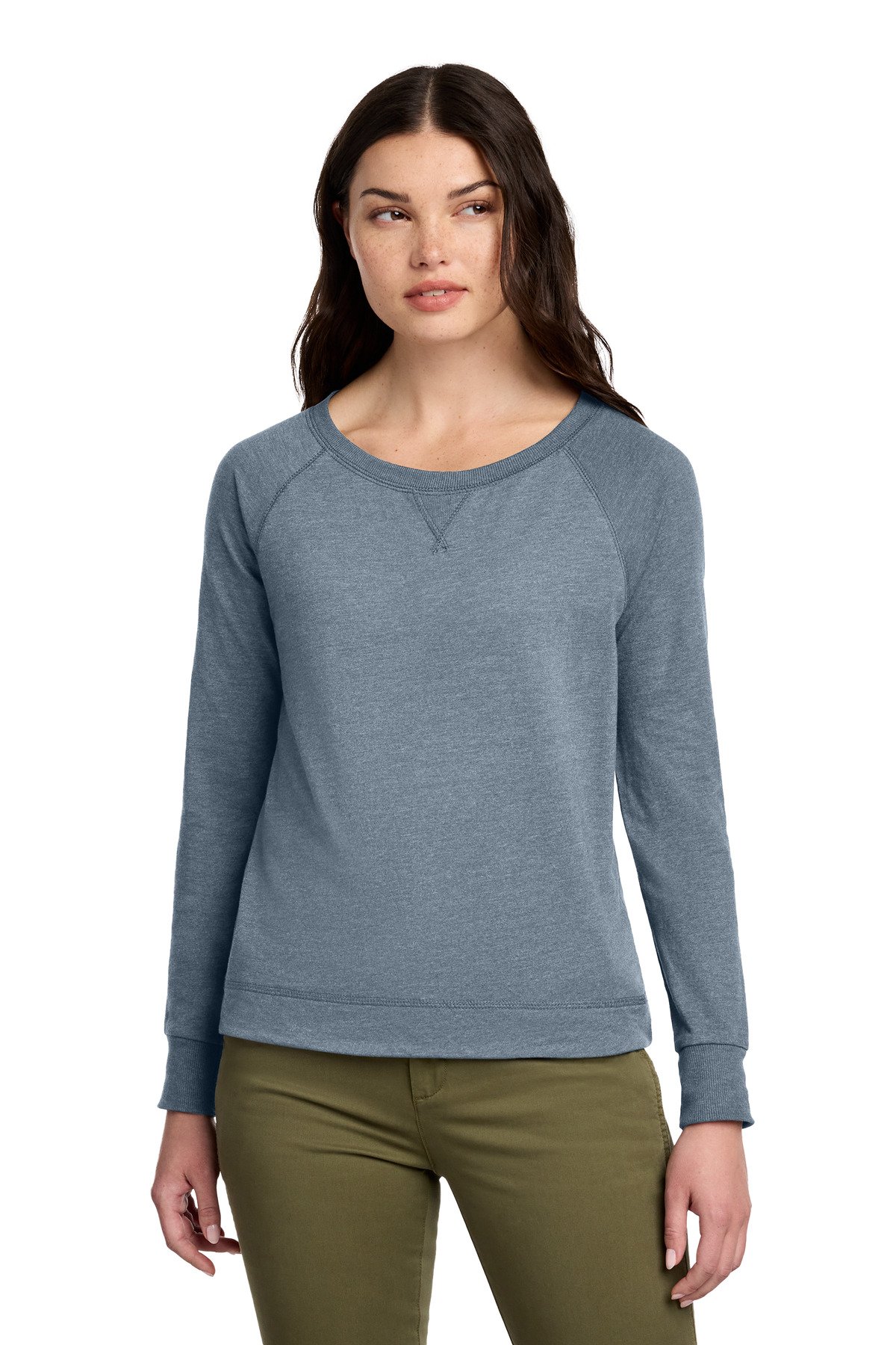 District ® Women's Featherweight French Terry Long Sleeve Crewneck DT672