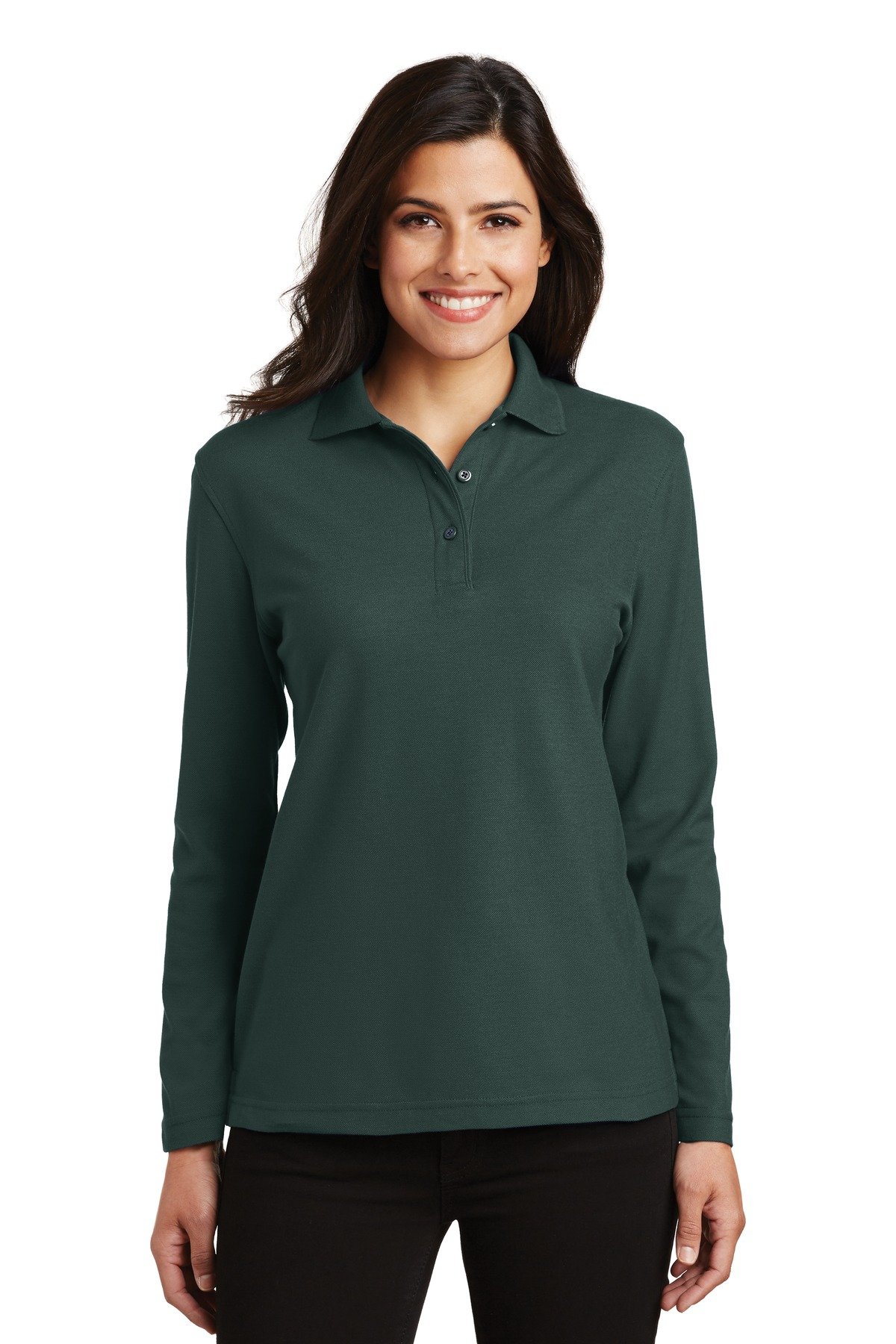 Port Authority ® Women's Silk Touch Long Sleeve Polo. L500LS