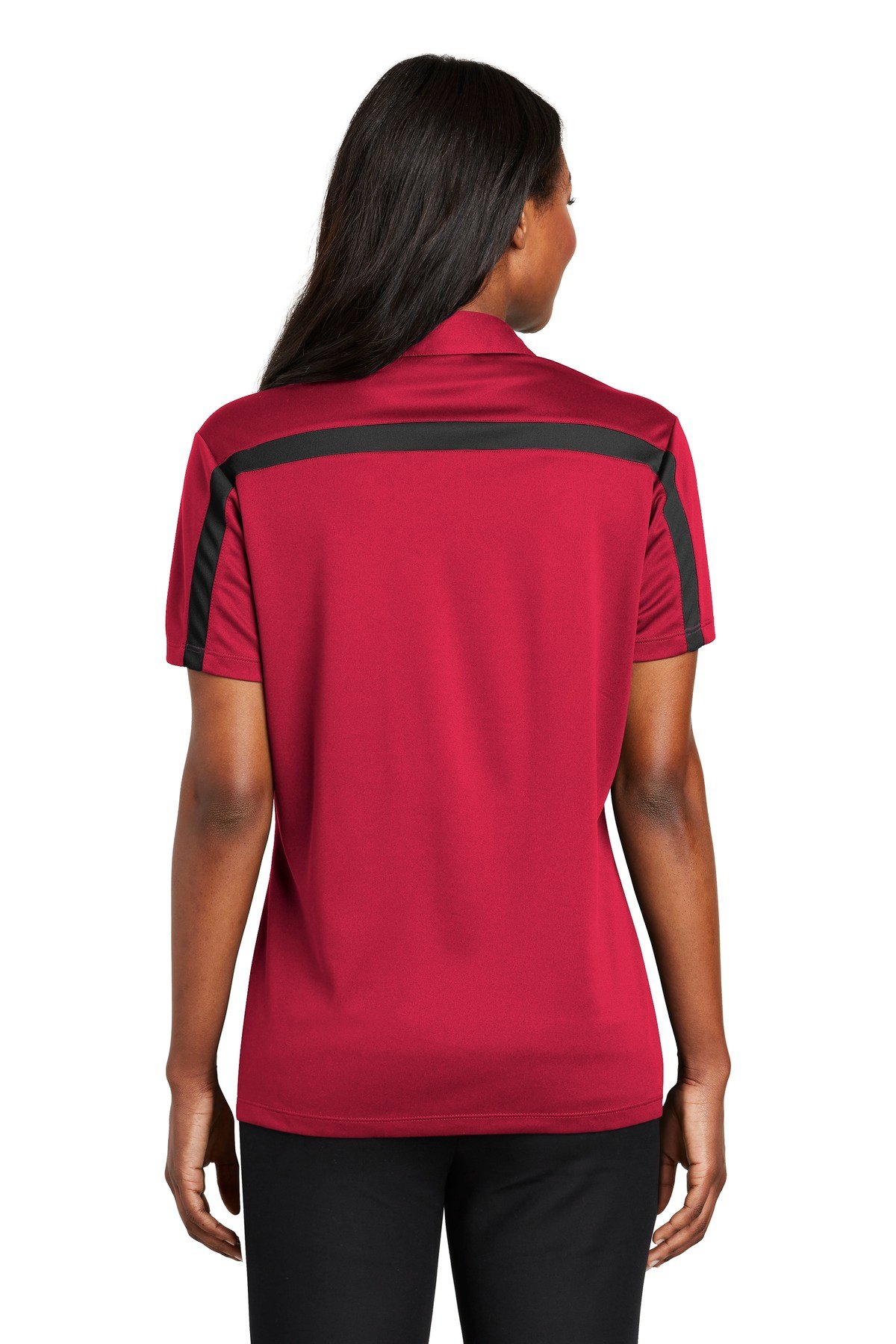 Port Authority ® Women's Silk Touch Performance Colorblock Stripe Polo. L547 - Image 2