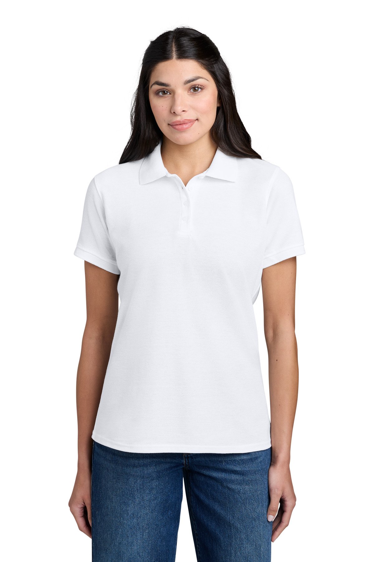 Port & Co Women's Core Blend Pique Polo. LKP155