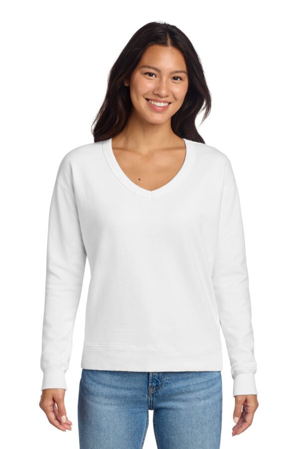 Port & Co Women's Beach Wash ® Garment-Dyed V-Neck Sweatshirt LPC098V