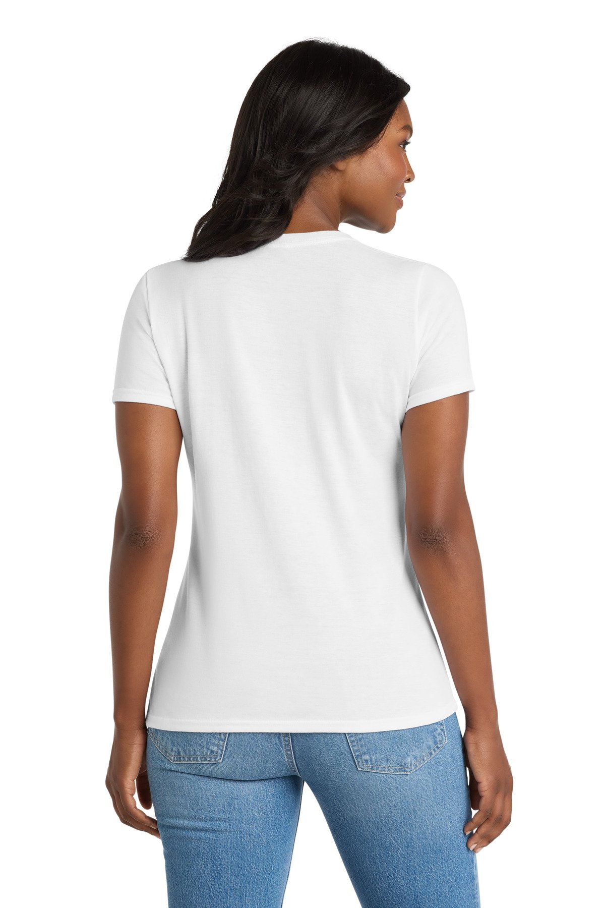 Port & Co Women's Performance Blend V-Neck Tee. LPC381V - Image 2