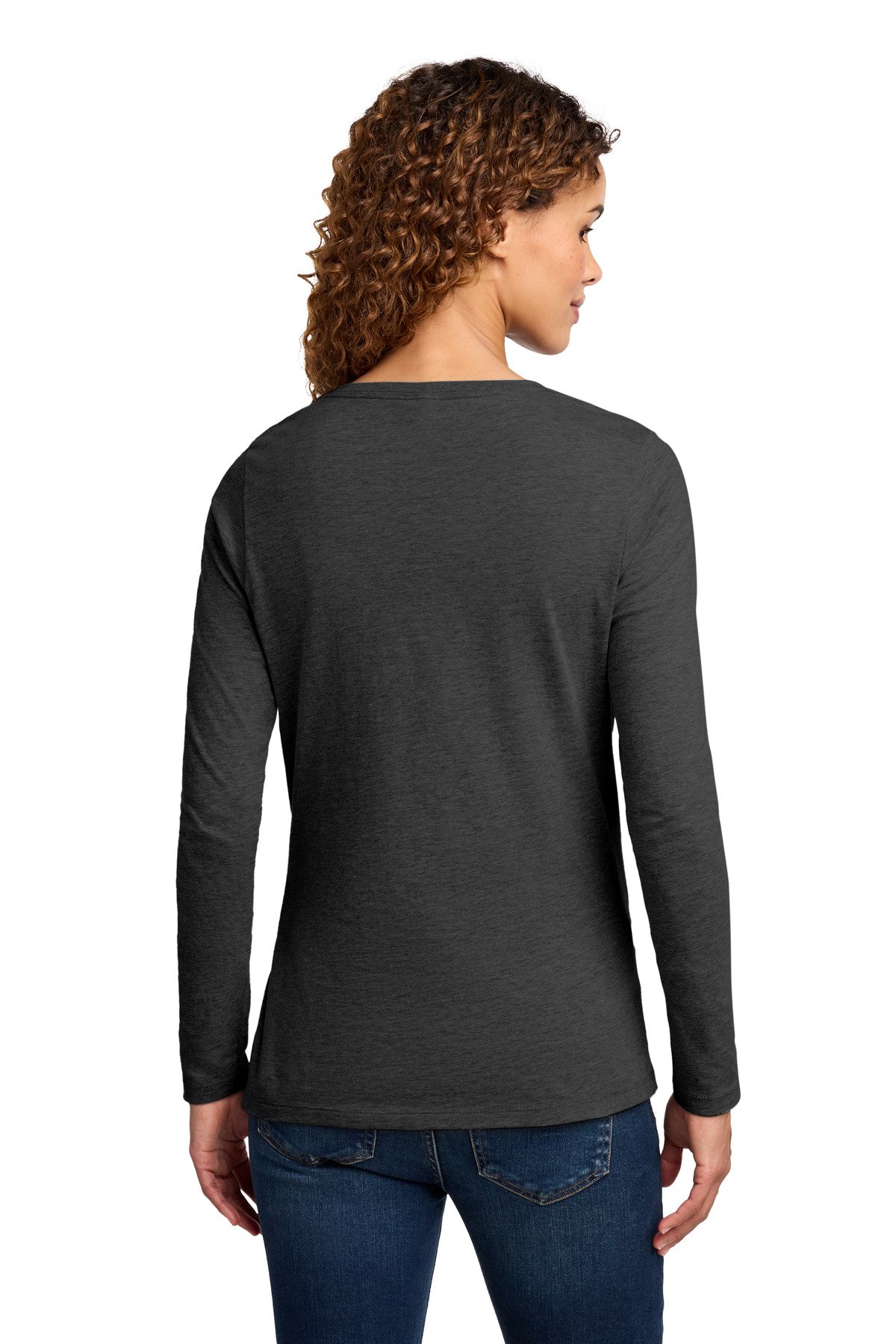 Port & Co Women's Long Sleeve Fan Favorite V-Neck Tee. LPC450VLS - Image 2