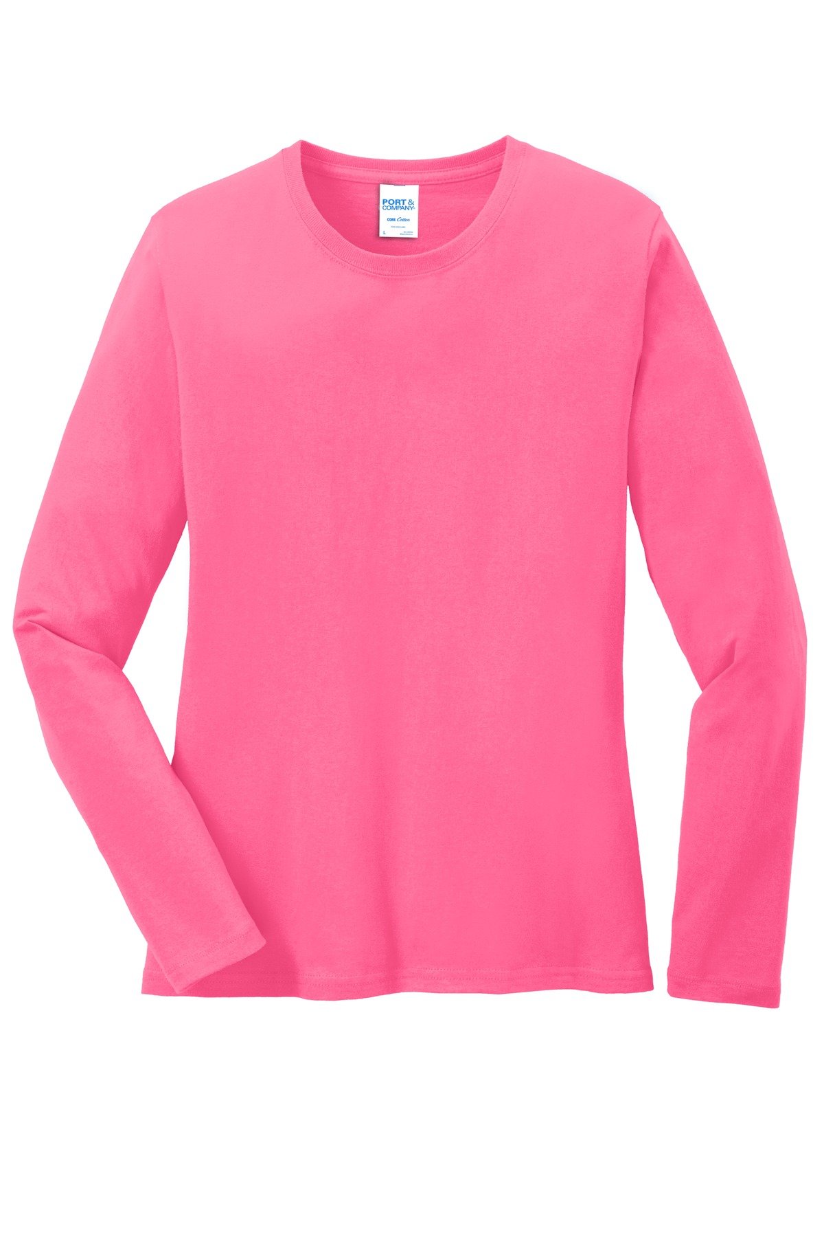 Port & Co Women's Long Sleeve Core Cotton Tee. LPC54LS - Image 3