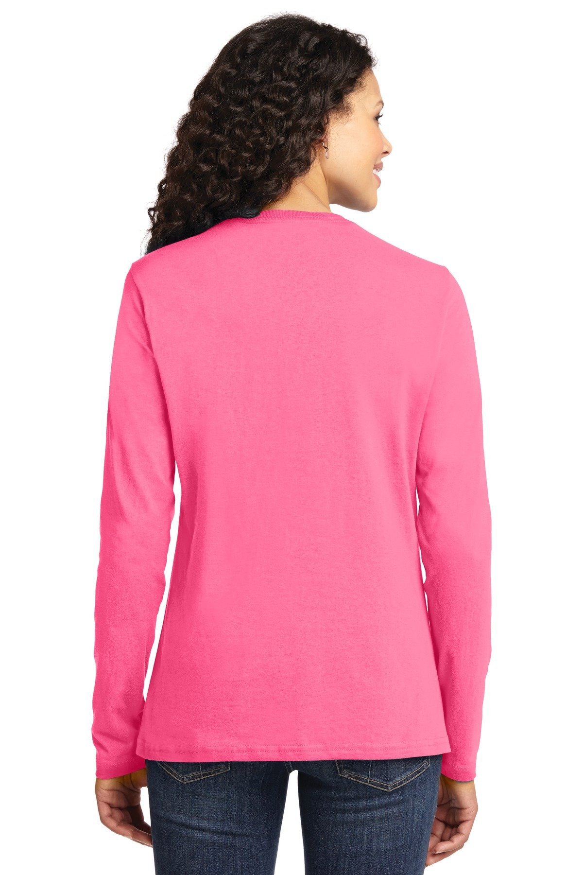 Port & Co Women's Long Sleeve Core Cotton Tee. LPC54LS - Image 2