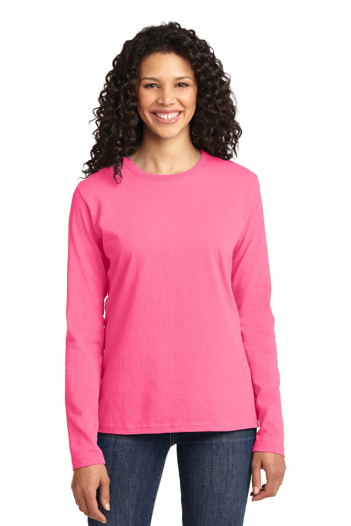 Port & Co Women's Long Sleeve Core Cotton Tee. LPC54LS