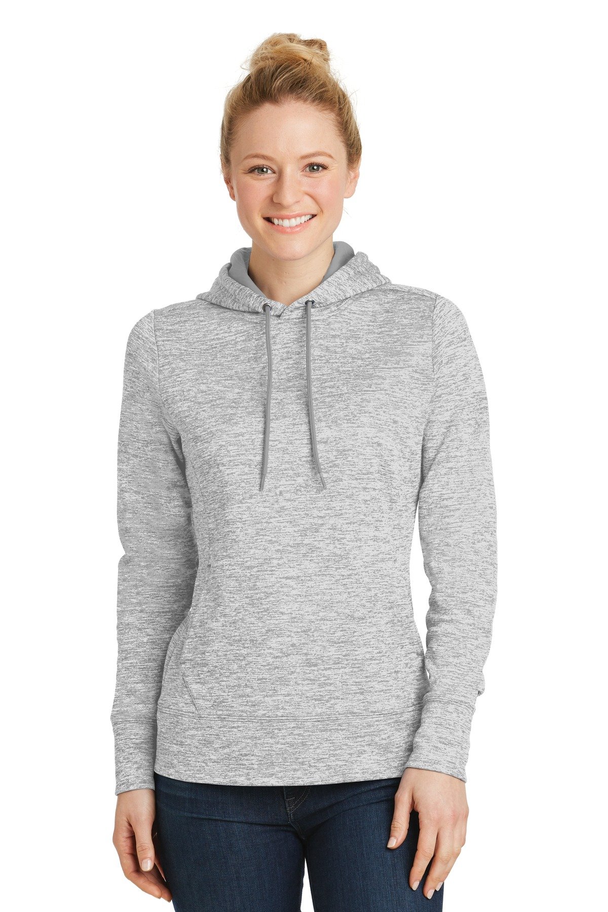 DISCONTINUED Sport-Tek ® Women's PosiCharge ® Electric Heather Fleece Hooded Pullover. LST225