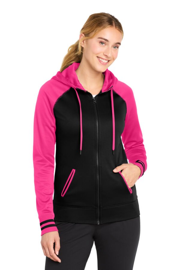 Sport-Tek ® Women's Sport-Wick ® Varsity Fleece Full-Zip Hooded Jacket. LST236