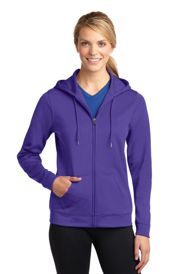 DISCONTINUED  Sport-Tek ®  Ladies Sport-Wick ®  Fleece Full-Zip Hooded Jacket. LST238