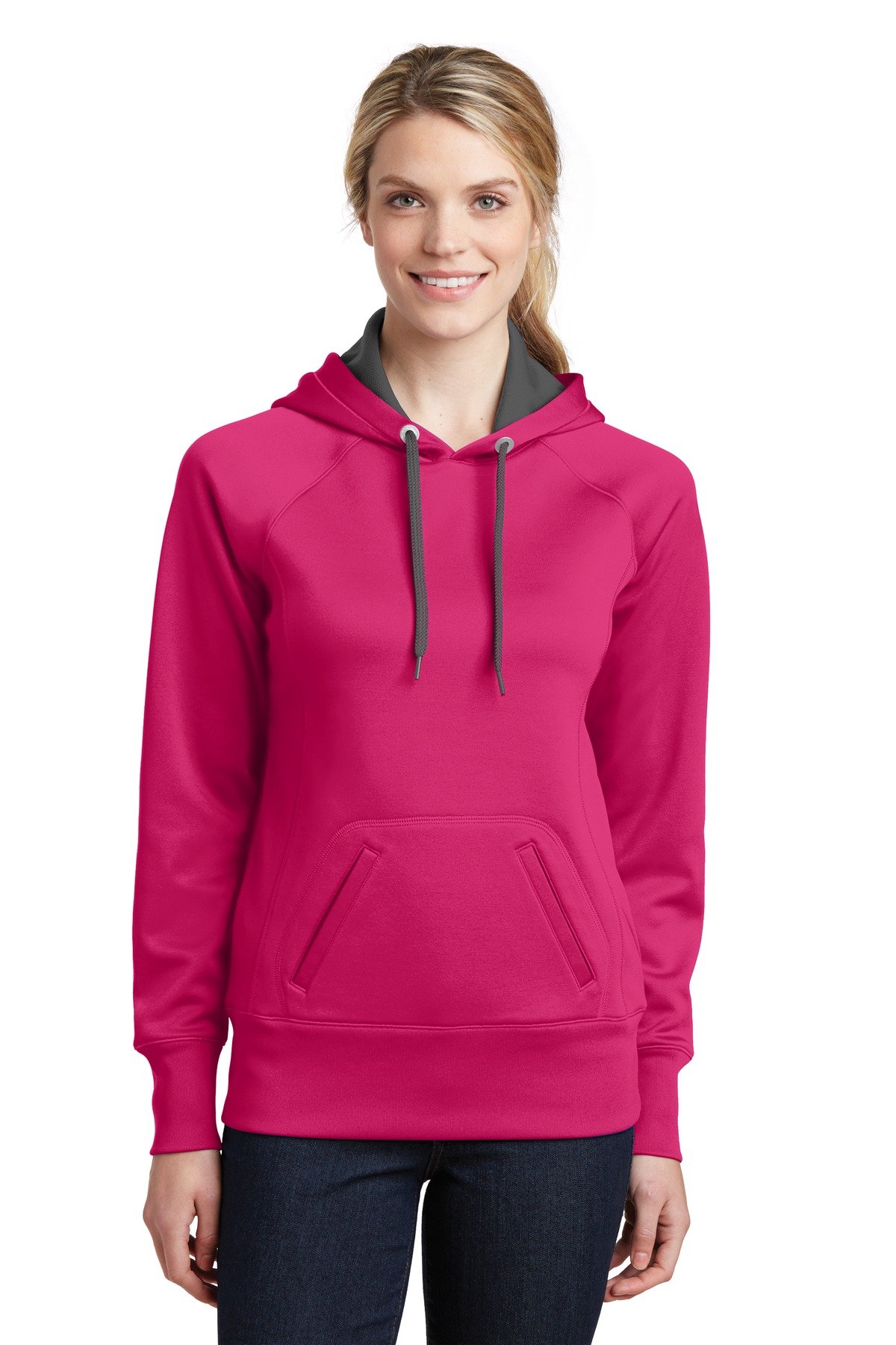 DISCONTINUED Sport-Tek ® Ladies Tech Fleece Hooded Sweatshirt. LST250