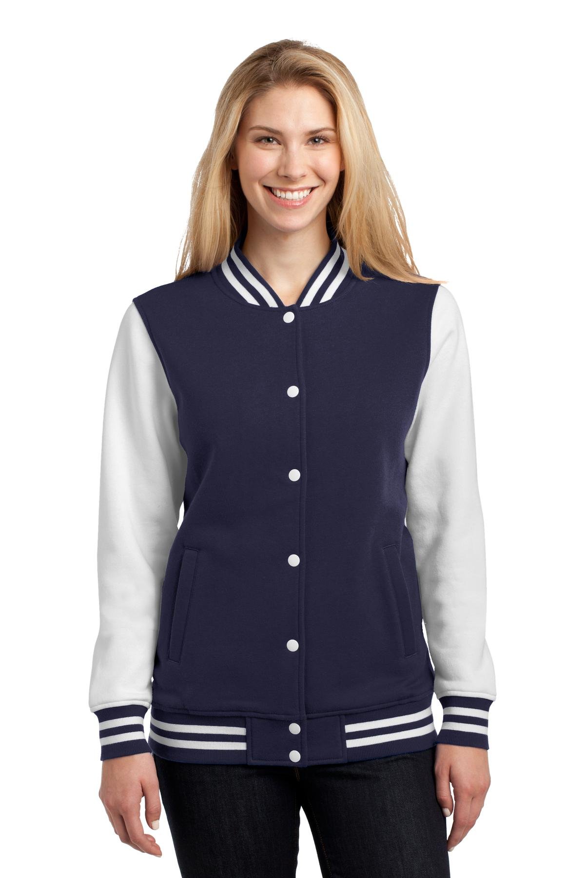 DISCONTINUED Sport-Tek ® Ladies Fleece Letterman Jacket. LST270