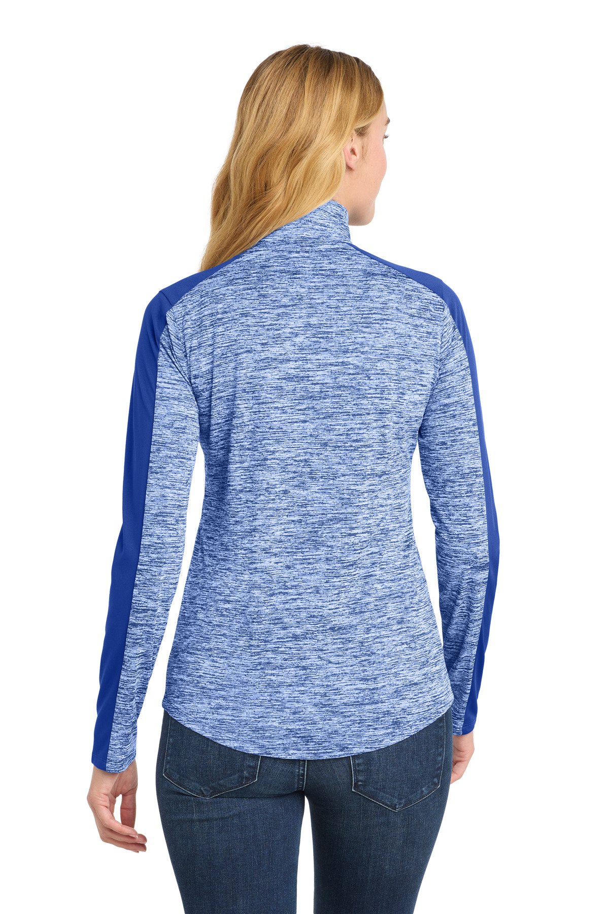 Sport-Tek ® Women's PosiCharge ® Electric Heather Colorblock 1/4-Zip Pullover. LST397 - Image 2
