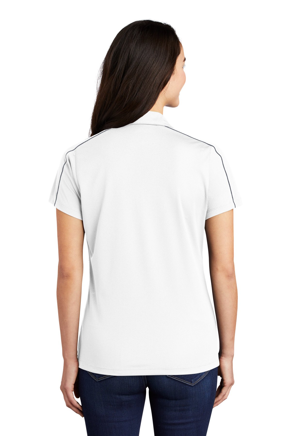 DISCONTINUED Sport-Tek ® Women's Micropique Sport-Wick ® Piped Polo. LST653 - Image 2