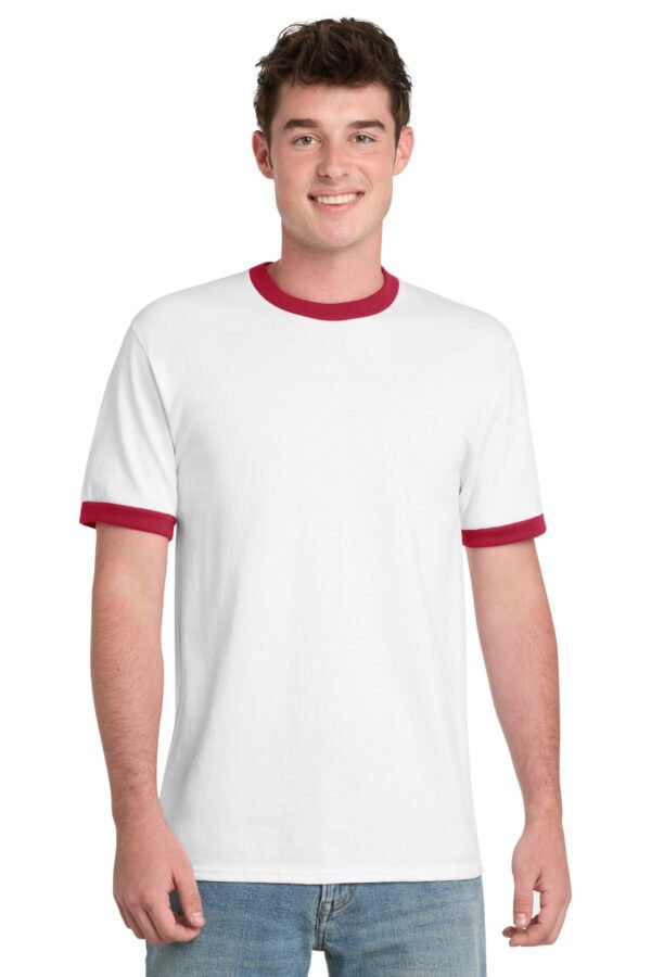 Port & Co Core Cotton Ringer Tee. PC54R