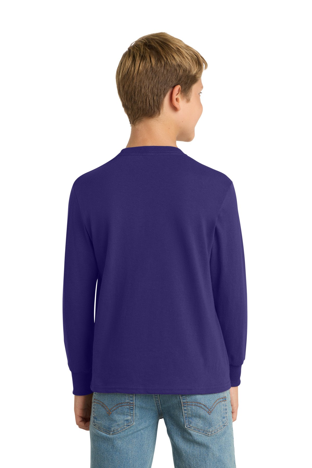 Port & Co Youth Long Sleeve Core Cotton Tee. PC54YLS - Image 2