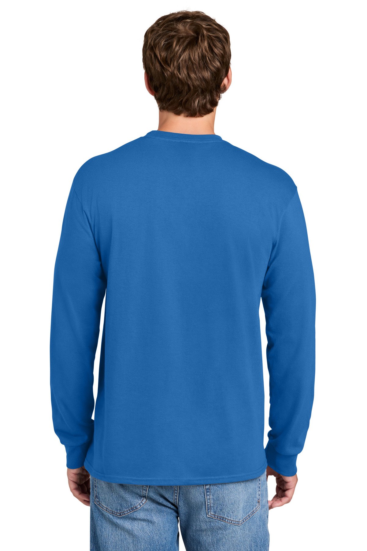 Port & Co Tall Long Sleeve Essential Pocket Tee. PC61LSPT - Image 2