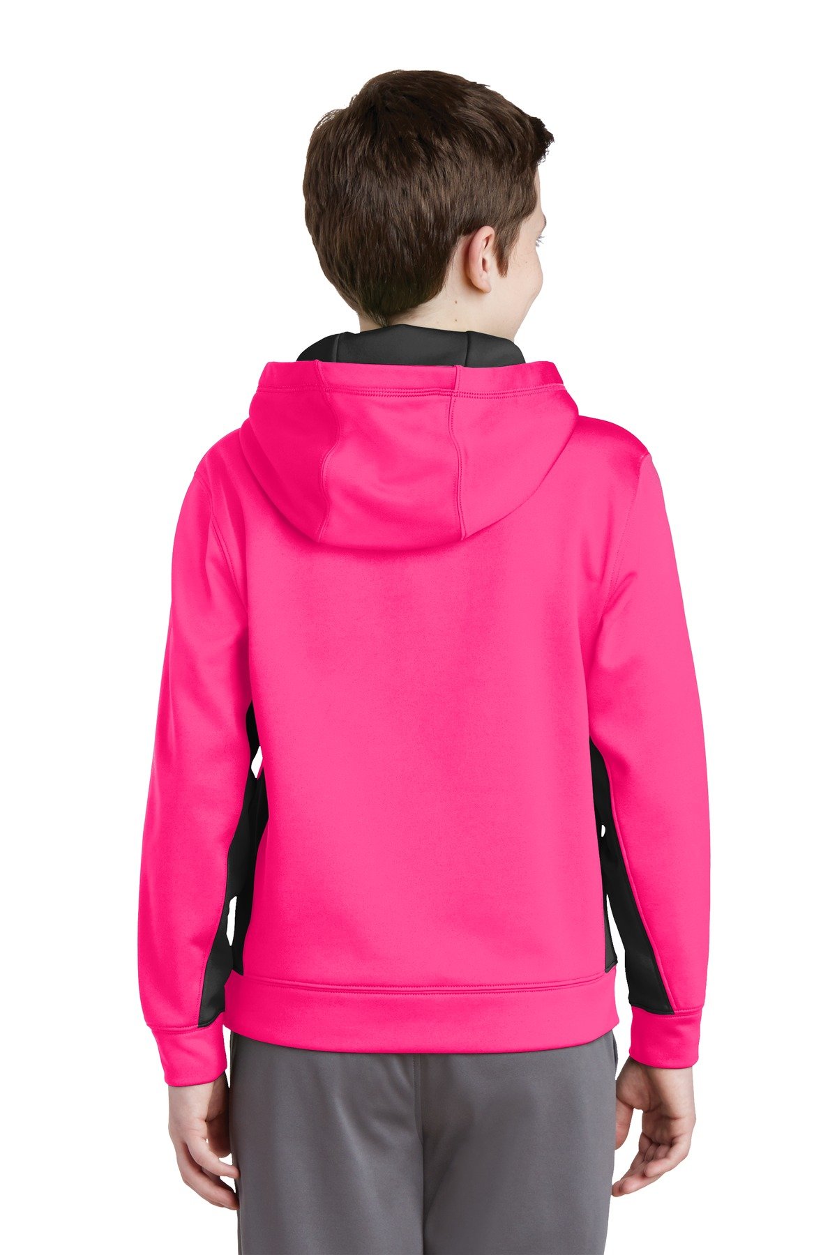 Sport-Tek ® Youth Sport-Wick ® Fleece Colorblock Hooded Pullover. YST235 - Image 2