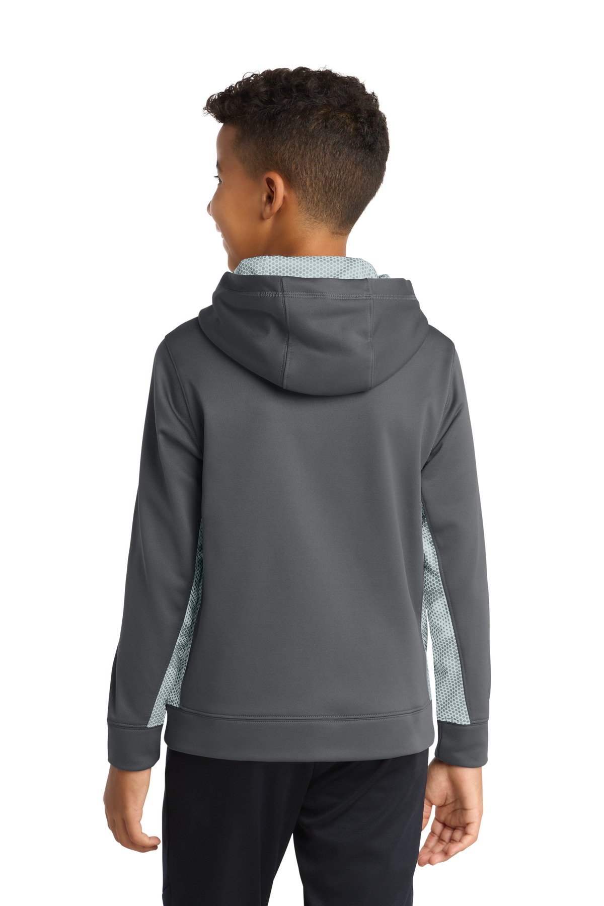 Sport-Tek ® Youth Sport-Wick ® CamoHex Fleece Colorblock Hooded Pullover. YST239 - Image 2