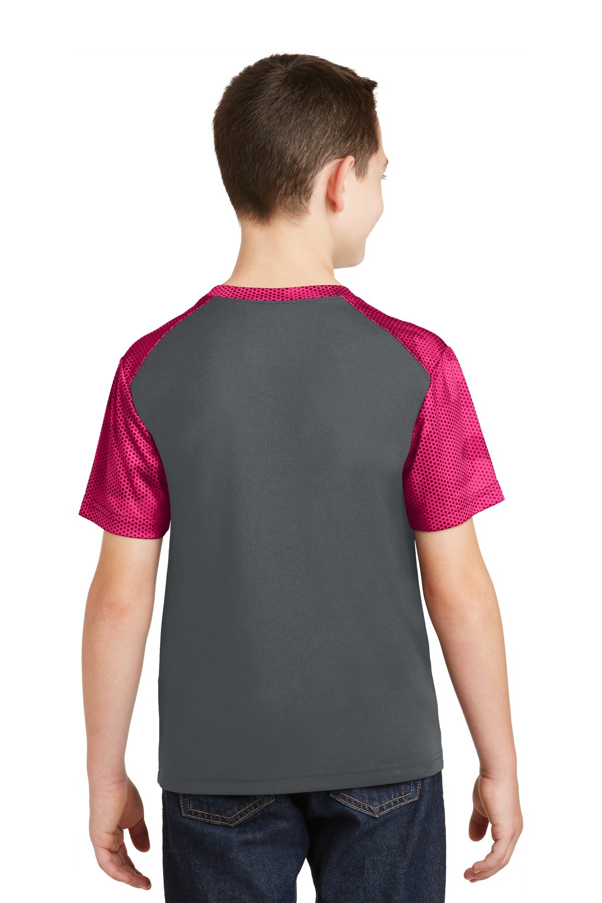 DISCONTINUED Sport-Tek ® Youth CamoHex Colorblock Tee. YST371 - Image 2