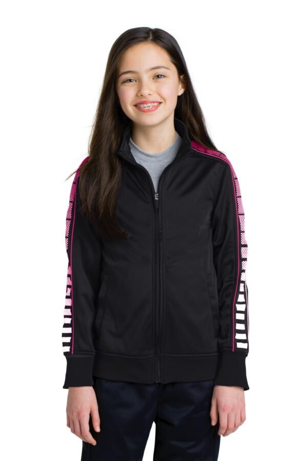 DISCONTINUED Sport-Tek ® Youth Dot Sublimation Tricot Track Jacket. YST93