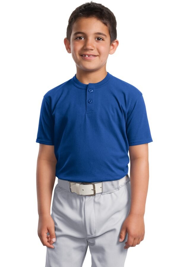 DISCONTINUED Sport-Tek ® Youth Short Sleeve Henley. YT210