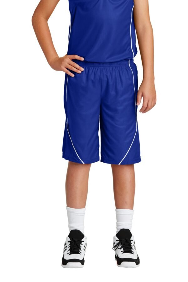 DISCONTINUED  Sport-Tek ®  Youth PosiCharge ®  Mesh Reversible Spliced Short. YT565